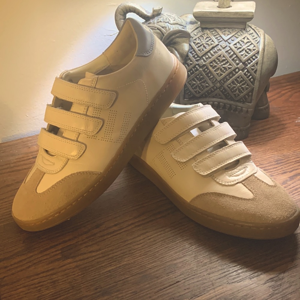 Sam Edelman Reve Jo Triple Strap velcro cream/beige sz 7.5